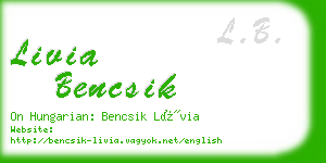 livia bencsik business card
